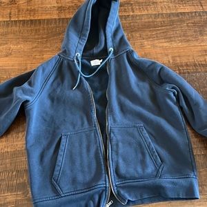 Men's Blue Hoodie Zip-Up Sweater XL